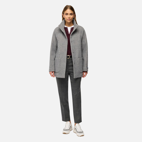 Woollen coats GRAISY WOMAN Charcoal Gray - image number 9 | GEOX