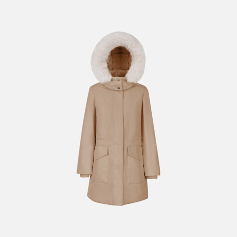Long parka SPHERICA WOMAN Natural - image number 0 | GEOX