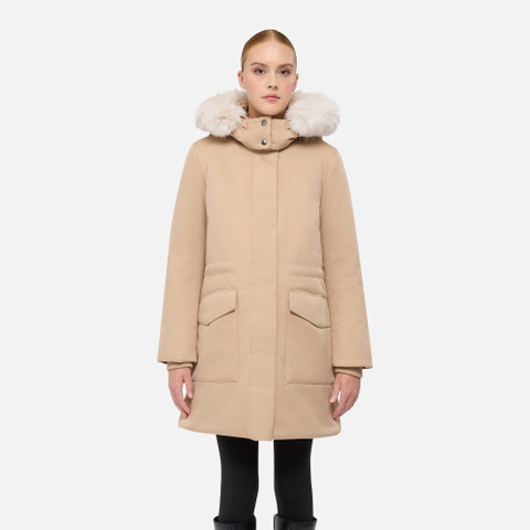 Parka long SPHERICA FEMME Sable - image number 1 | GEOX