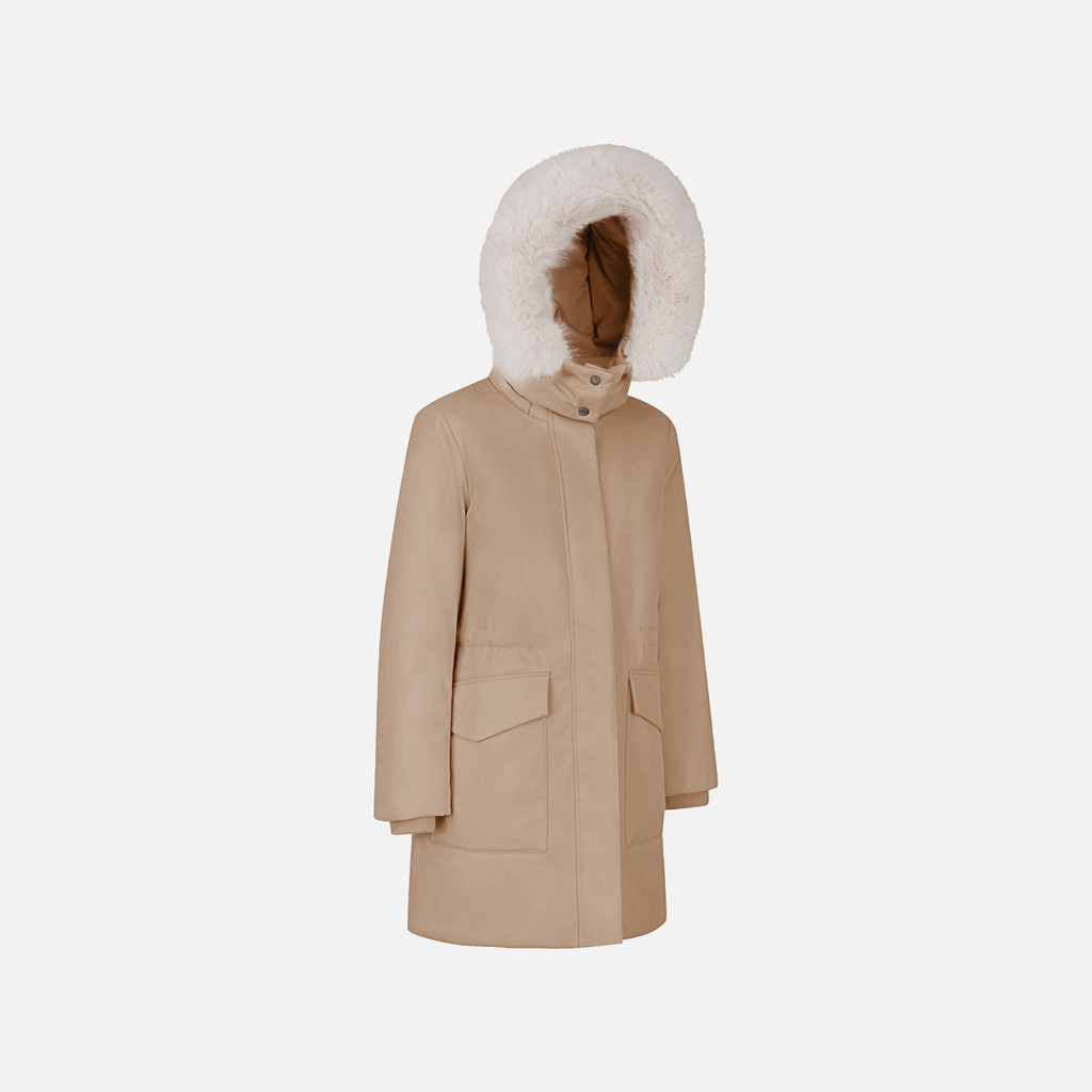 Long parka SPHERICA WOMAN Natural - image number 1 | GEOX