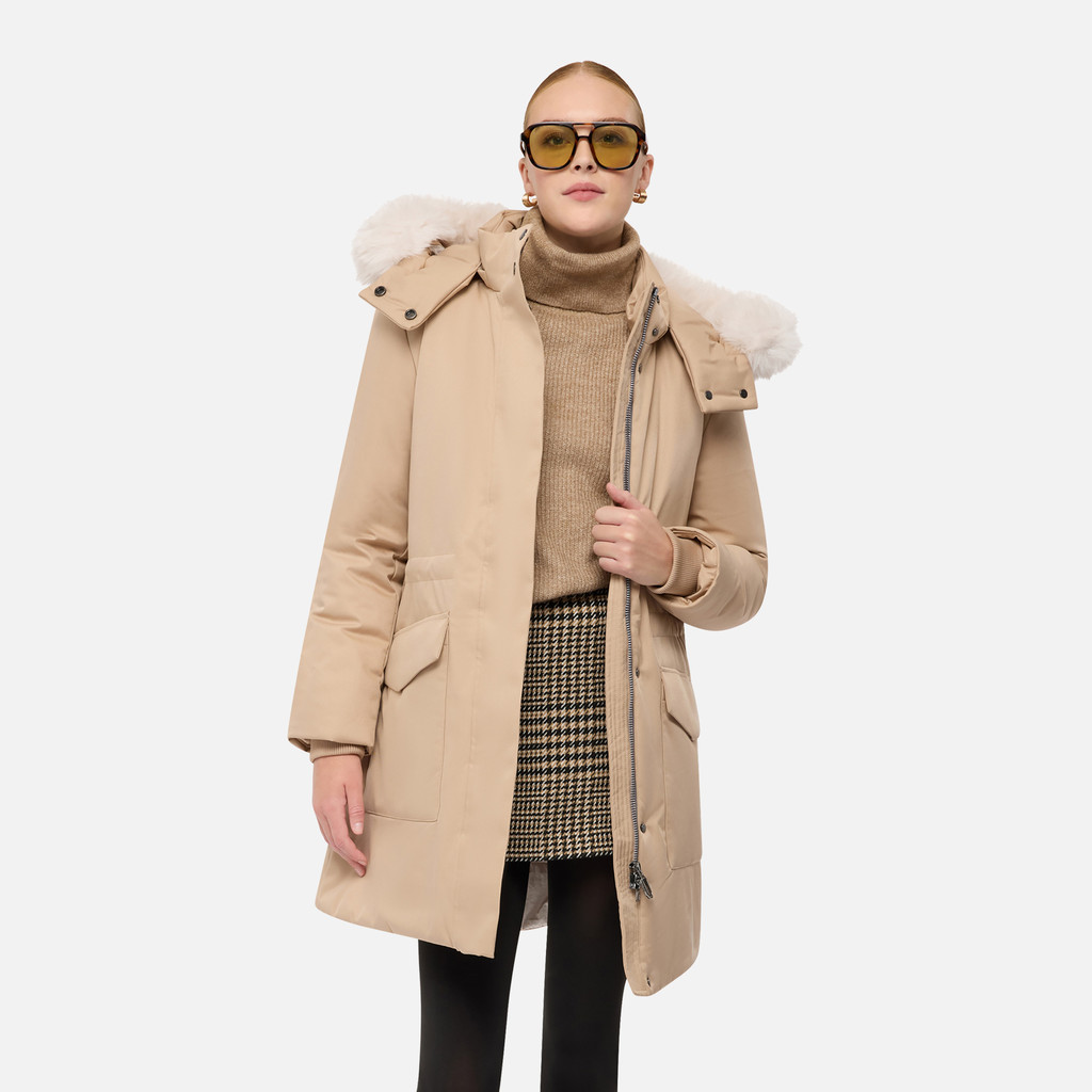 Parka long SPHERICA FEMME Sable - image number 0 | GEOX