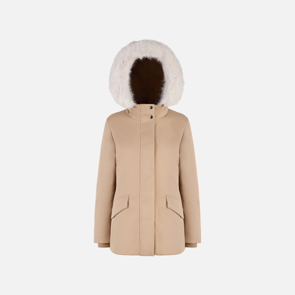 Long parka SPHERICA WOMAN Natural - image number 0 | GEOX