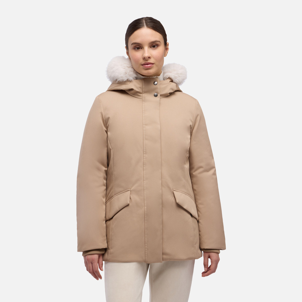 Long parka SPHERICA WOMAN Natural - image number 1 | GEOX