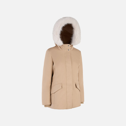 Long parka SPHERICA WOMAN Natural - image number 2 | GEOX