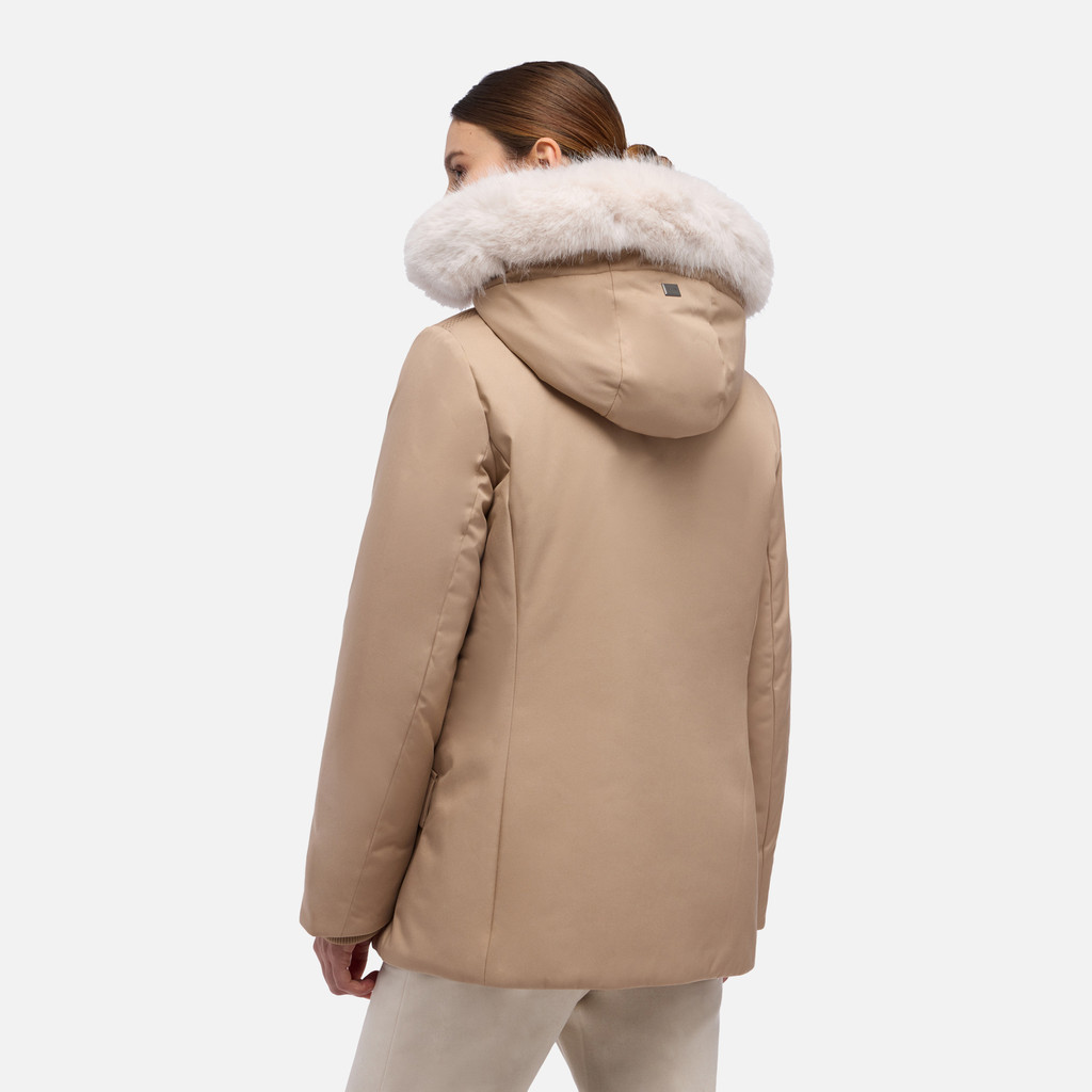 Long parka SPHERICA WOMAN Natural - image number 5 | GEOX