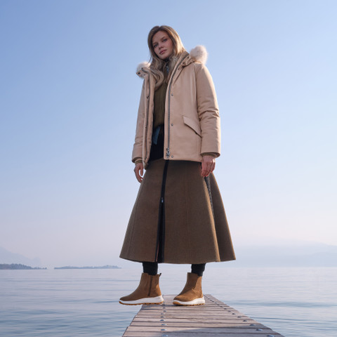Long parka SPHERICA WOMAN Natural - image number 9 | GEOX