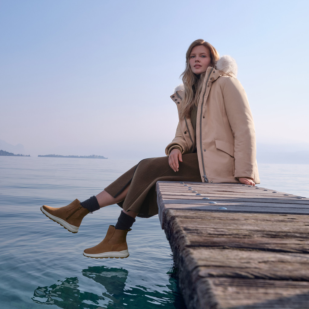 Long parka SPHERICA WOMAN Natural - image number 10 | GEOX
