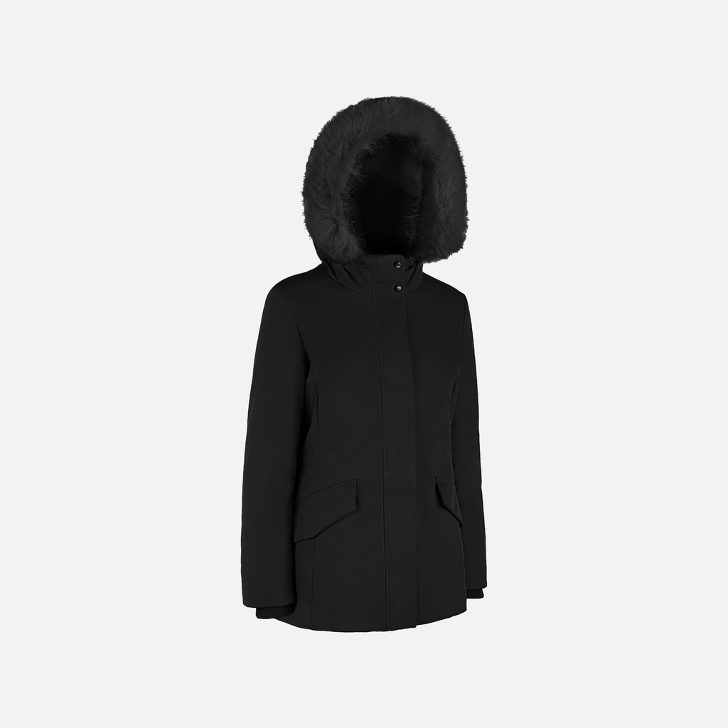 Long parka SPHERICA WOMAN Black - image number 1 | GEOX