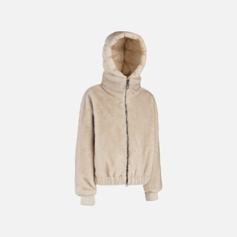 Jacket with hood SPHERICA WOMAN Sand/Mid Moonbeam - image number 2 | GEOX