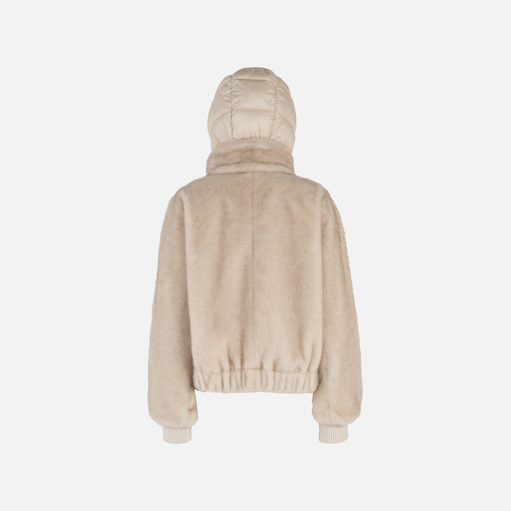Jacket with hood SPHERICA WOMAN Sand/Mid Moonbeam - image number 4 | GEOX