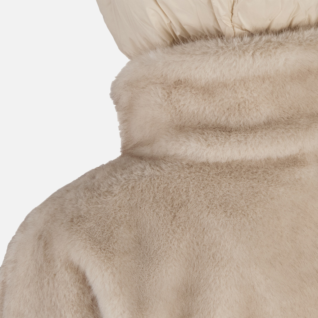 Jacket with hood SPHERICA WOMAN Sand/Mid Moonbeam - image number 6 | GEOX