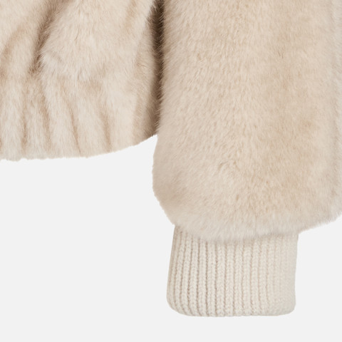 Jacket with hood SPHERICA WOMAN Sand/Mid Moonbeam - image number 7 | GEOX