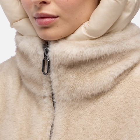 Jacket with hood SPHERICA WOMAN Sand/Mid Moonbeam - image number 5 | GEOX
