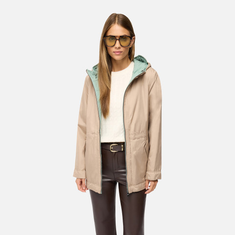 Veste réversible DORALEA FEMME Beige/Vert - image number 3 | GEOX