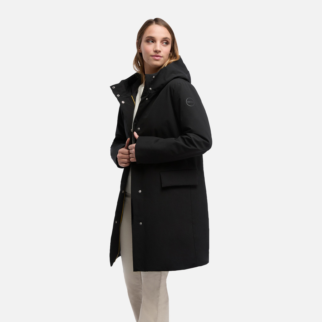 Long parka SPHERICA WOMAN Black - image number 3 | GEOX