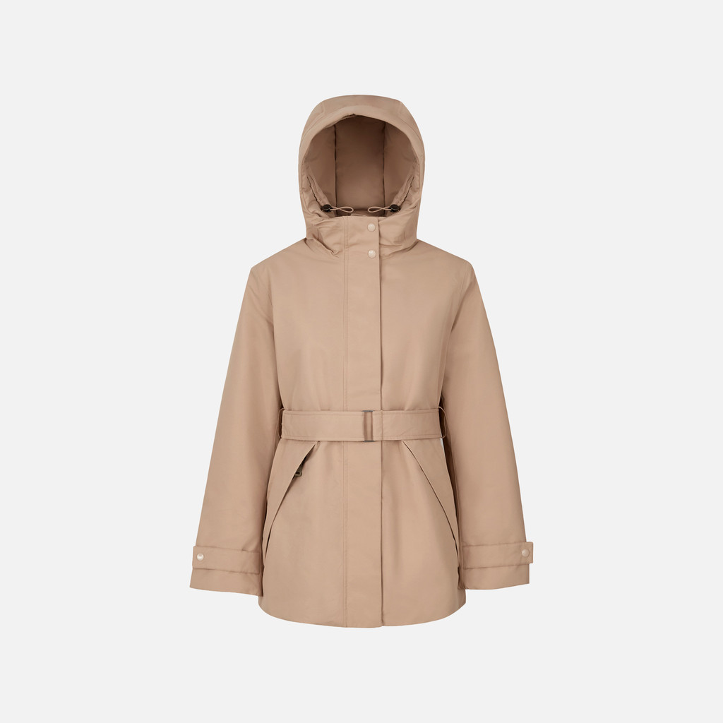 Parka lungo HOARA ABX DONNA Sabbia - image number 4 | GEOX