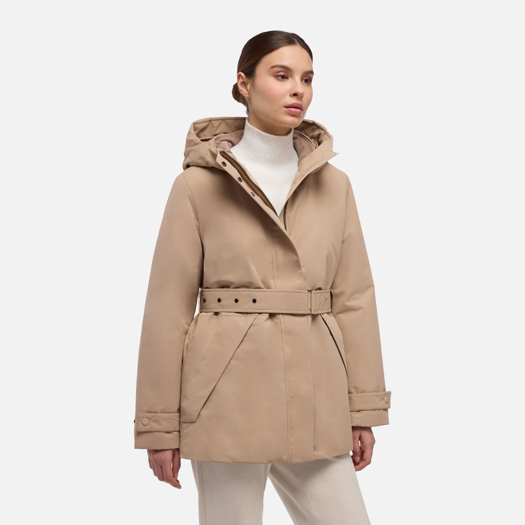 Parka lungo HOARA ABX DONNA Sabbia - image number 0 | GEOX