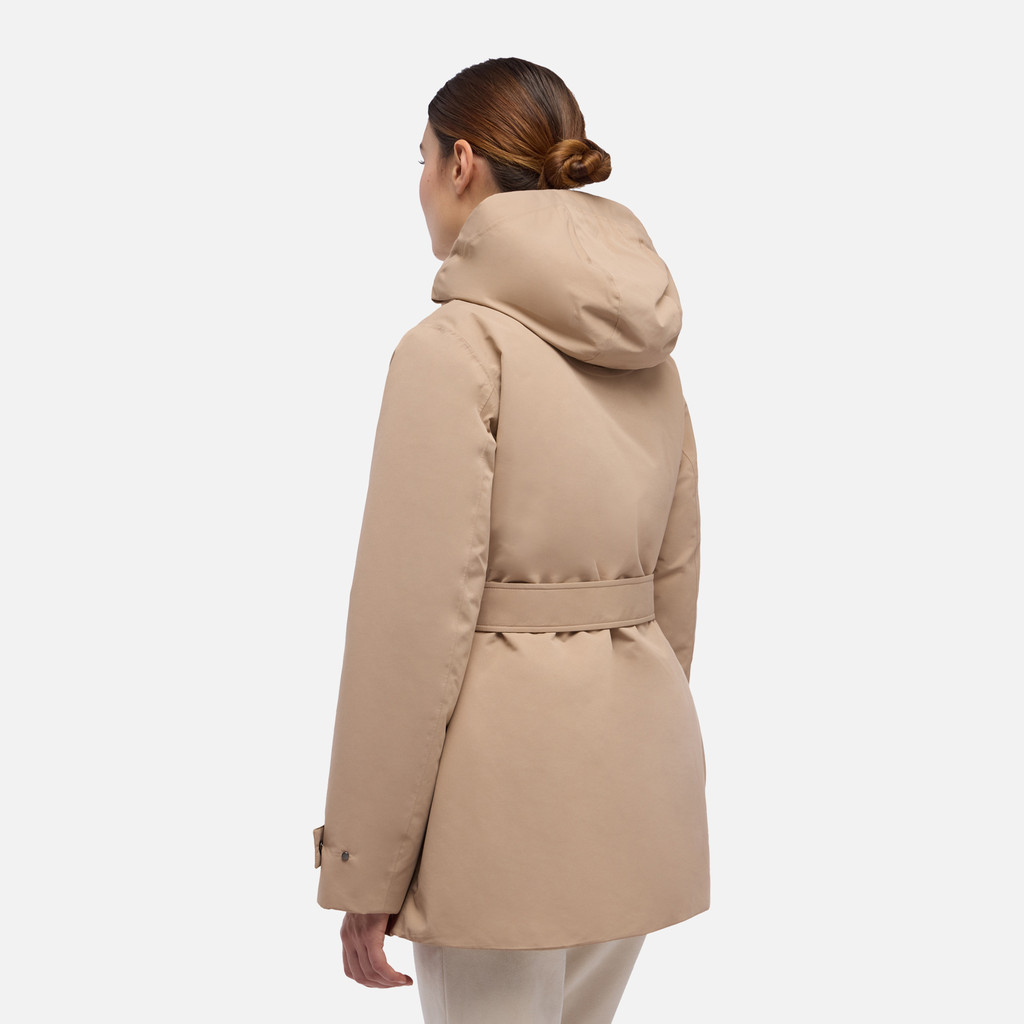 Parka lungo HOARA ABX DONNA Sabbia - image number 2 | GEOX