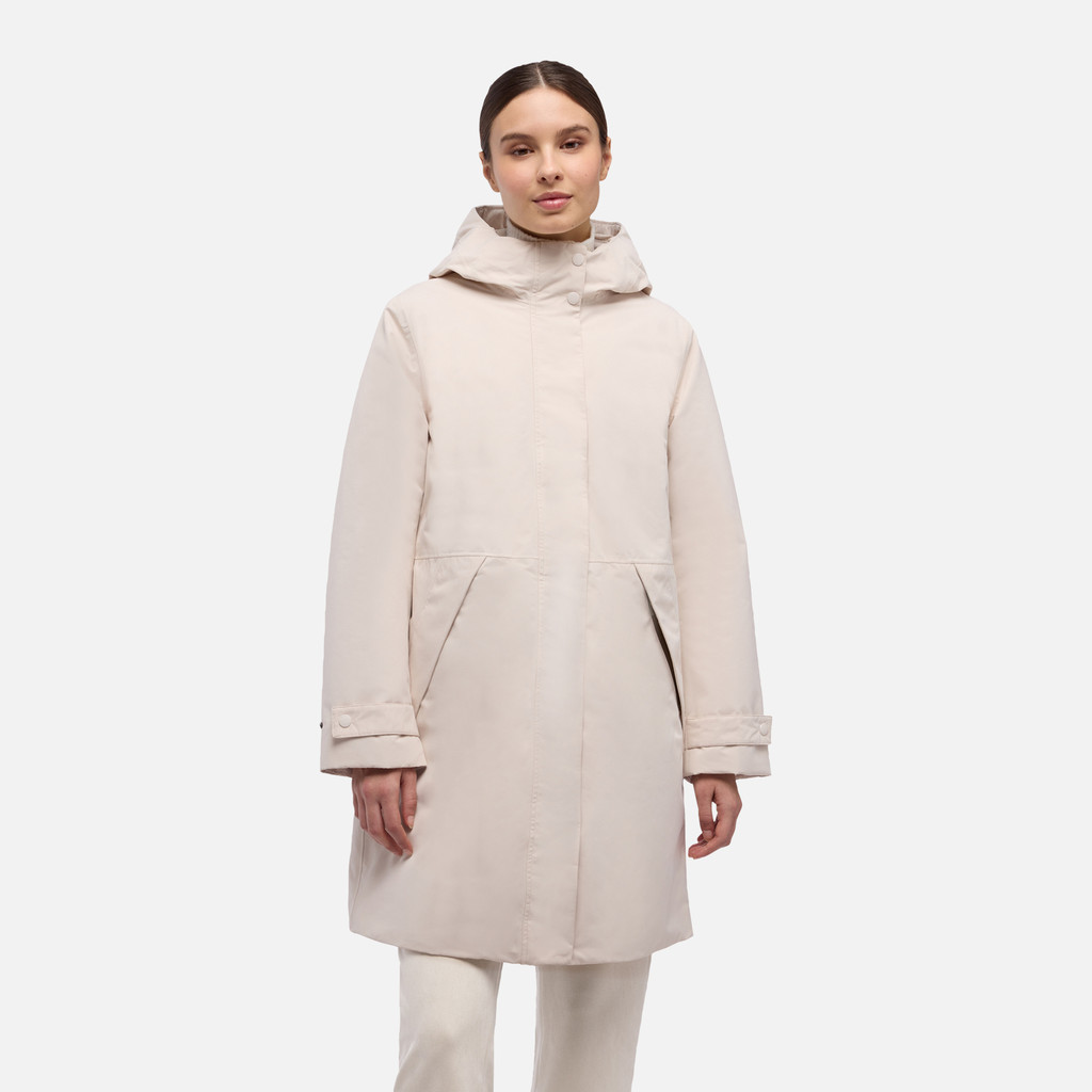 Long parka HOARA ABX WOMAN Mid Moonbeam - image number 1 | GEOX