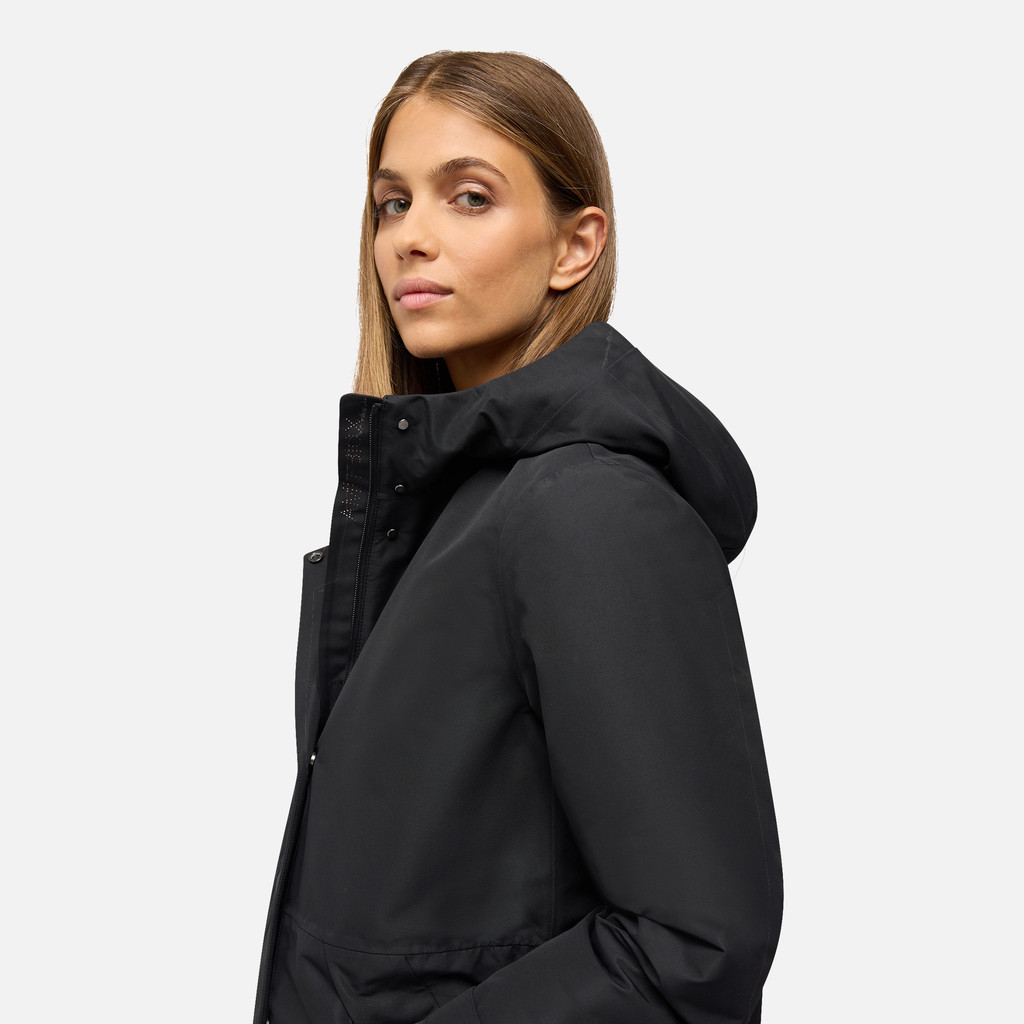 Parka lungo HOARA ABX DONNA Nero - image number 3 | GEOX