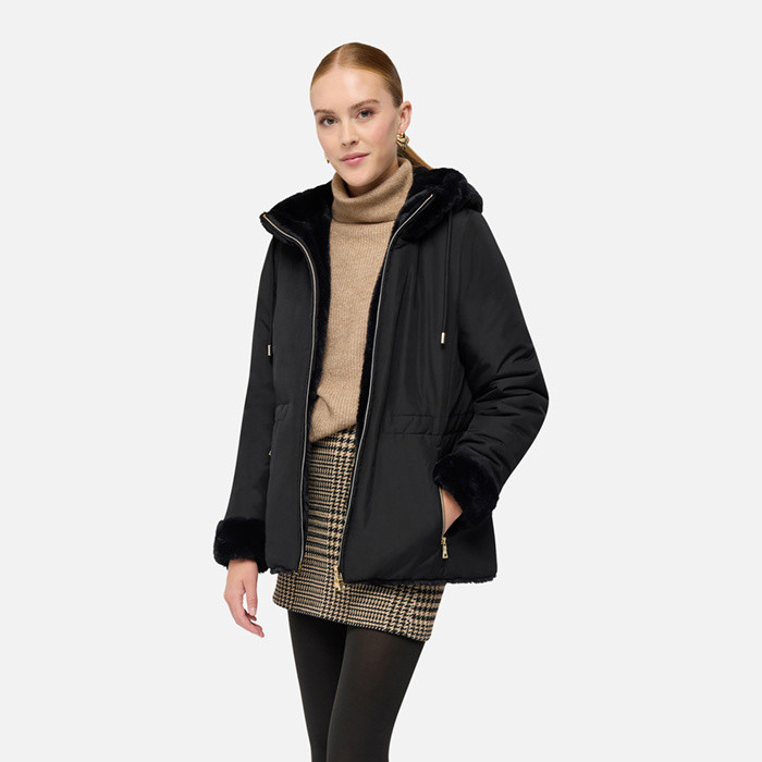 Reversible jacket KAULA WOMAN Black/Black | GEOX
