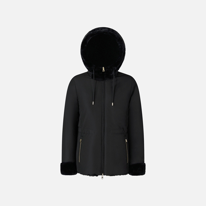 Reversible jacket KAULA WOMAN Black/Black | GEOX