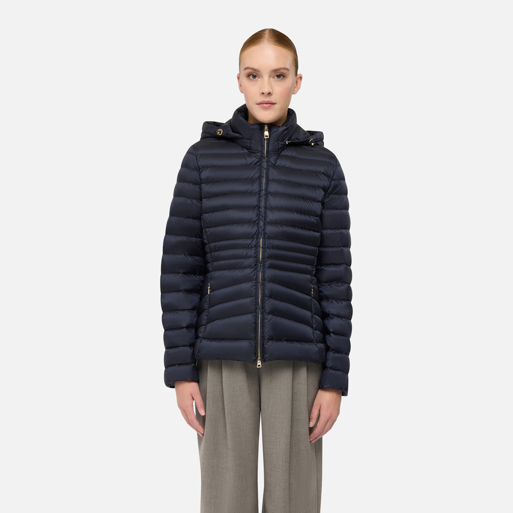 Short down jacket JAYSEN WOMAN Sky captain - image number 1 | GEOX