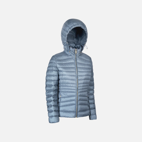 Short down jacket JAYSEN WOMAN Faded denim - image number 2 | GEOX
