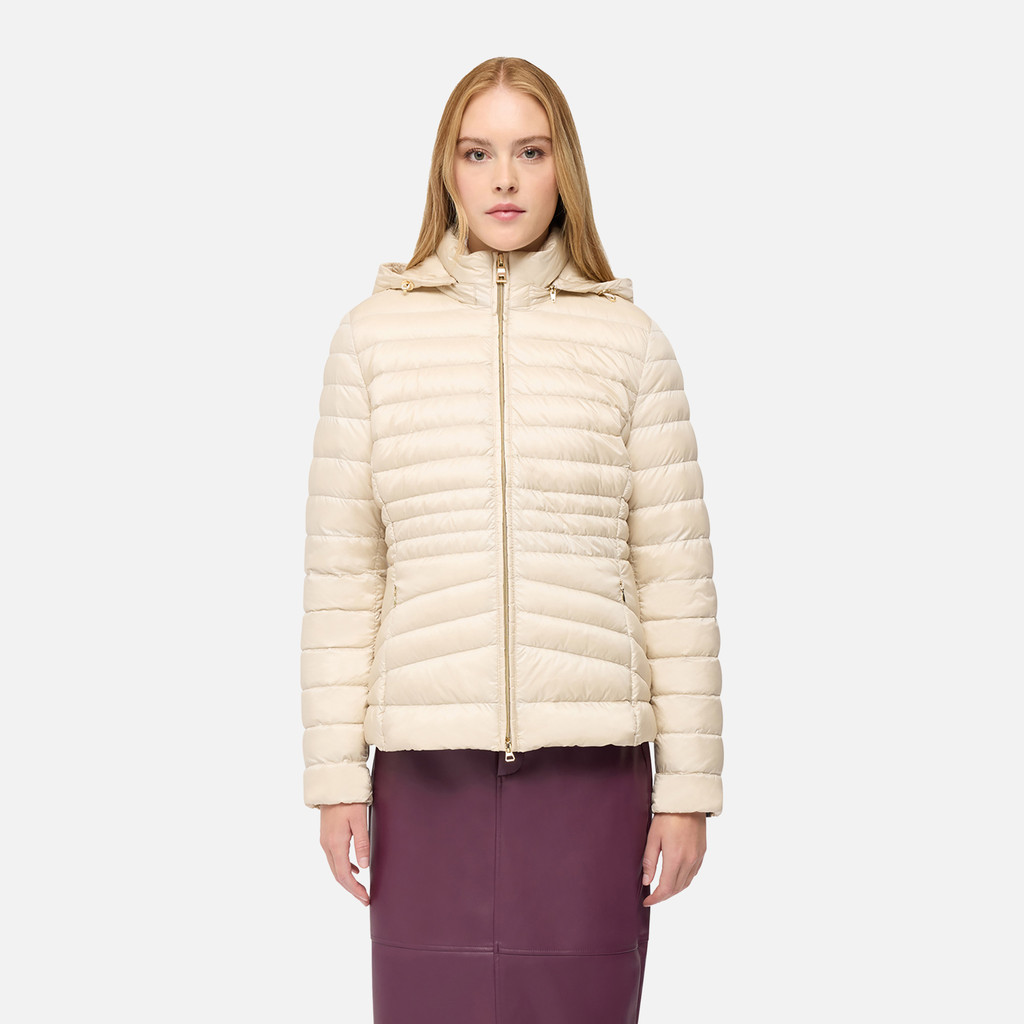 Short down jacket JAYSEN WOMAN Mid Moonbeam - image number 1 | GEOX