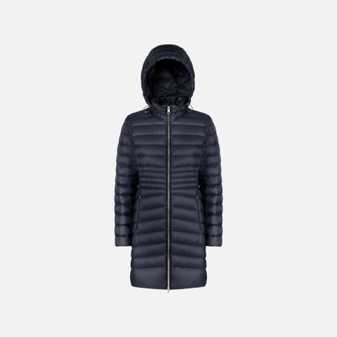 Full-length quilted coat JAYSEN WOMAN Sky captain - image number 4 | GEOX