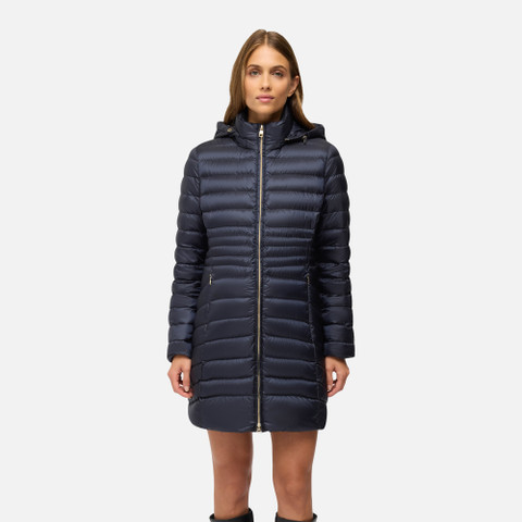Full-length quilted coat JAYSEN WOMAN Sky captain - image number 1 | GEOX