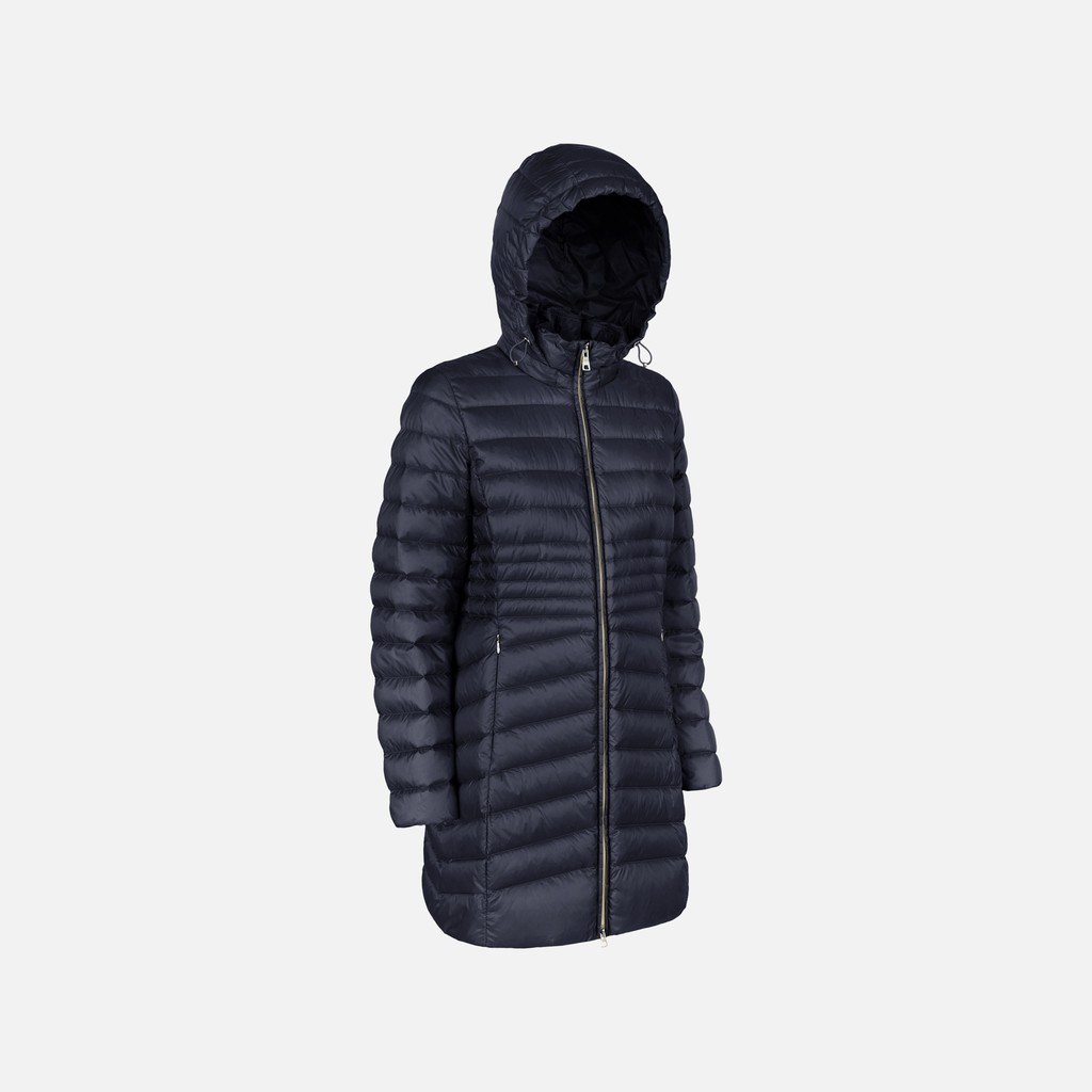 Full-length quilted coat JAYSEN WOMAN Sky captain - image number 5 | GEOX