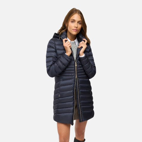 Full-length quilted coat JAYSEN WOMAN Sky captain | GEOX