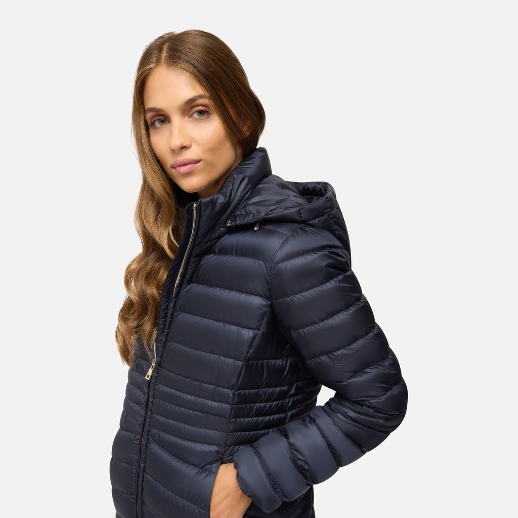 Full-length quilted coat JAYSEN WOMAN Sky captain - image number 3 | GEOX