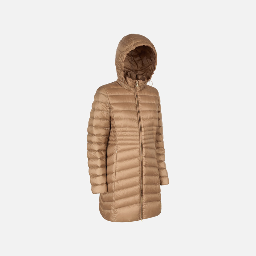 Full-length quilted coat JAYSEN WOMAN Natural - image number 2 | GEOX