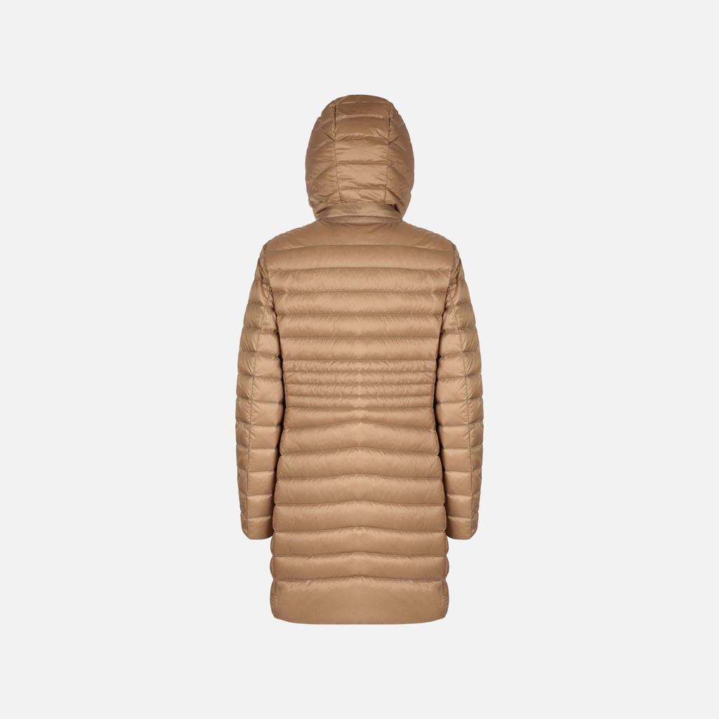 Full-length quilted coat JAYSEN WOMAN Natural - image number 4 | GEOX