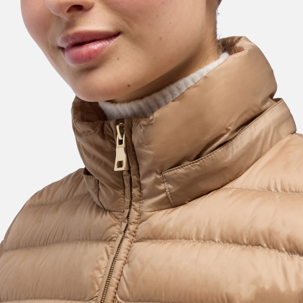 Full-length quilted coat JAYSEN WOMAN Natural - image number 8 | GEOX