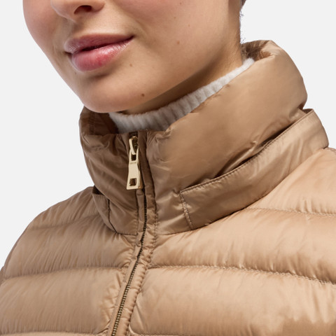 Full-length quilted coat JAYSEN WOMAN Natural - image number 8 | GEOX