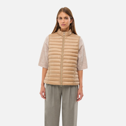 Sleeveless down jacket JAYSEN WOMAN Natural - image number 1 | GEOX