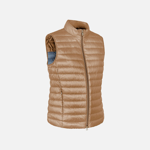 Sleeveless down jacket JAYSEN WOMAN Natural - image number 1 | GEOX
