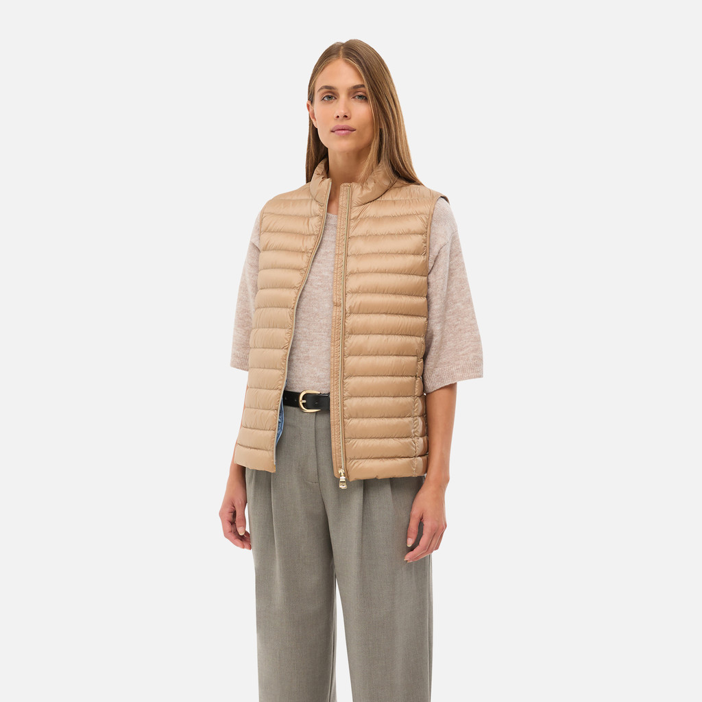 Sleeveless down jacket JAYSEN WOMAN Natural - image number 3 | GEOX