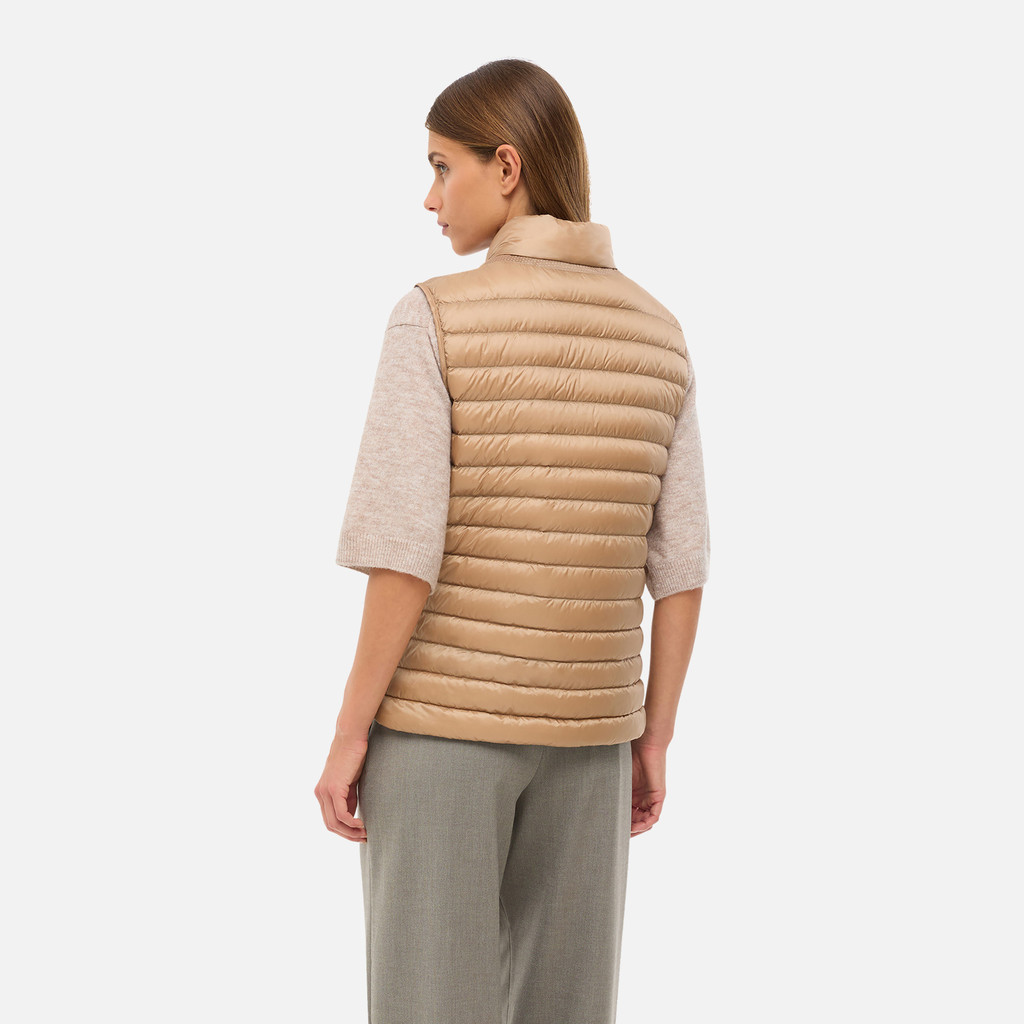 Sleeveless down jacket JAYSEN WOMAN Natural - image number 5 | GEOX