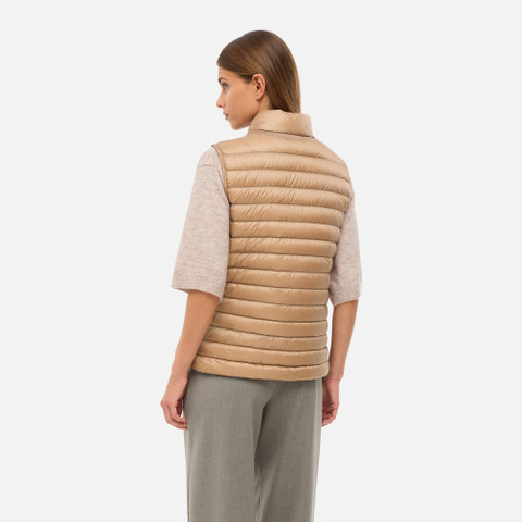 Sleeveless down jacket JAYSEN WOMAN Natural - image number 5 | GEOX
