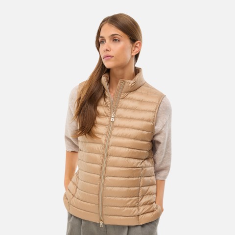 Sleeveless down jacket JAYSEN WOMAN Natural - image number 3 | GEOX