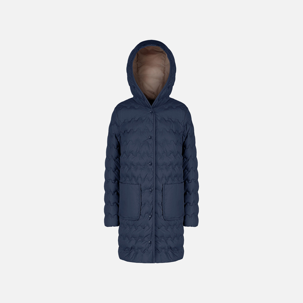 Full-length quilted coat MYLUSE WOMAN Sky captain - image number 0 | GEOX