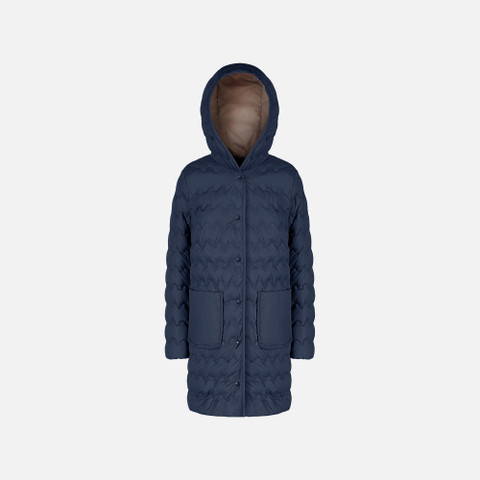 Full-length quilted coat MYLUSE WOMAN Sky captain - image number 0 | GEOX