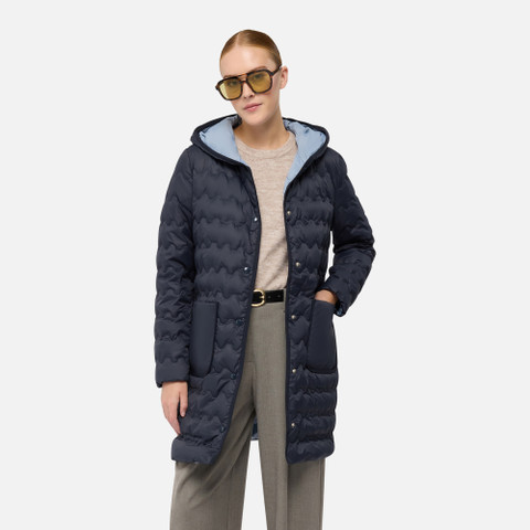 Full-length quilted coat MYLUSE WOMAN Sky captain - image number 3 | GEOX