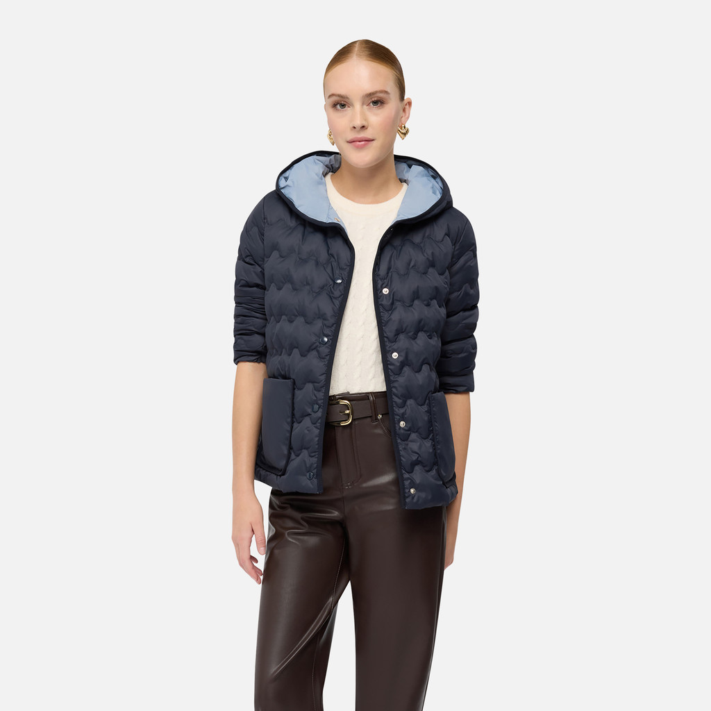 Short down jacket MYLUSE WOMAN Sky captain - image number 3 | GEOX