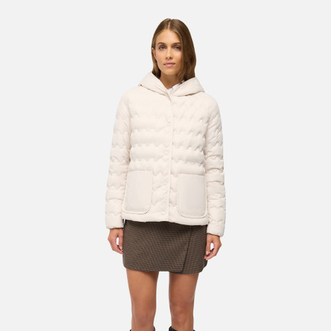 Short down jacket MYLUSE WOMAN Mid Moonbeam - image number 1 | GEOX