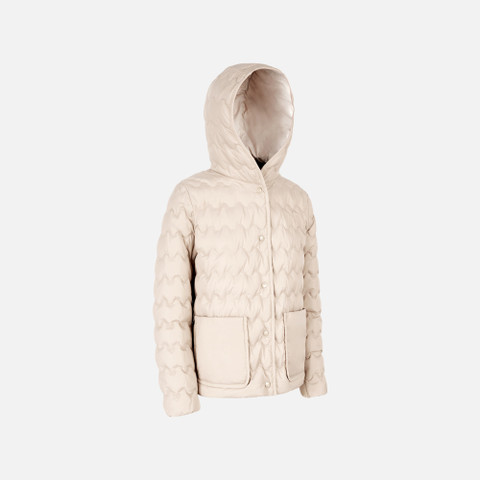 Short down jacket MYLUSE WOMAN Mid Moonbeam - image number 1 | GEOX